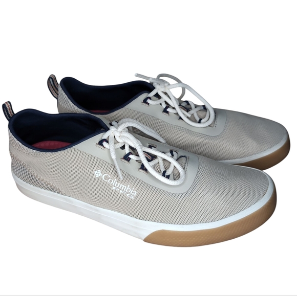 Columbia Dorado PFG Men's Size 7 Fabric Mesh Tan Lace Up Shoe EUC - Picture 1 of 7